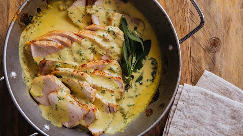 Pan Roasted Pork Tenderloin with Mustard Cream Sauce Recipe