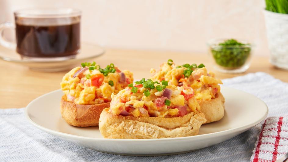 Open-Faced Scrambled Egg Sandwich