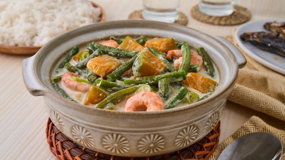Ginataang Sitaw Kalabasa, at Hipon