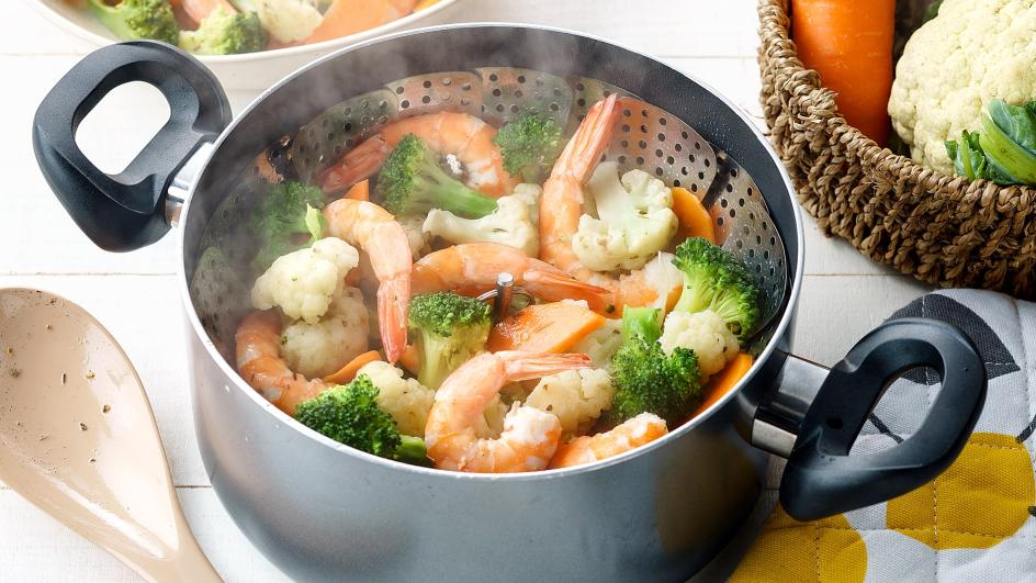 Steamed Shrimp and Vegetables
