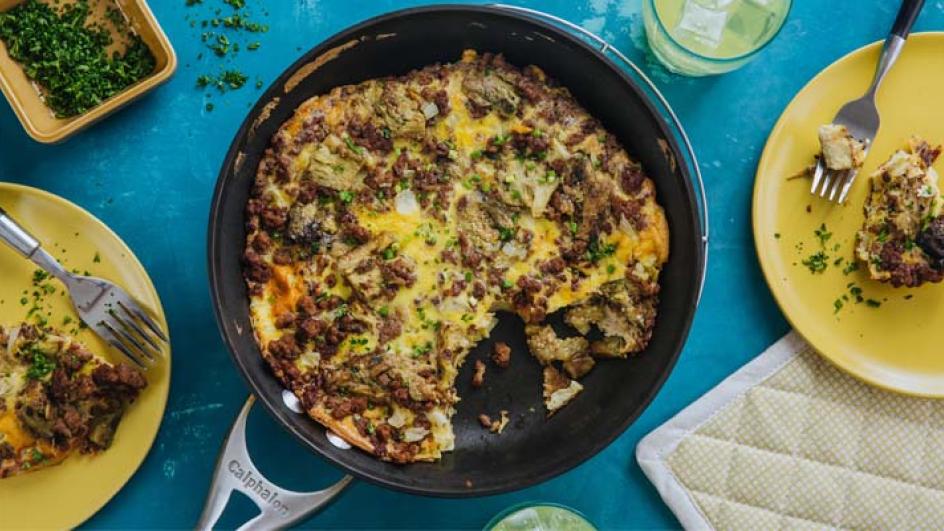 Sausage and Eggplant Frittata