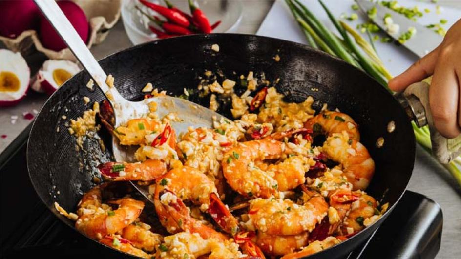 Prawns in Salted Egg Butter Sauce
