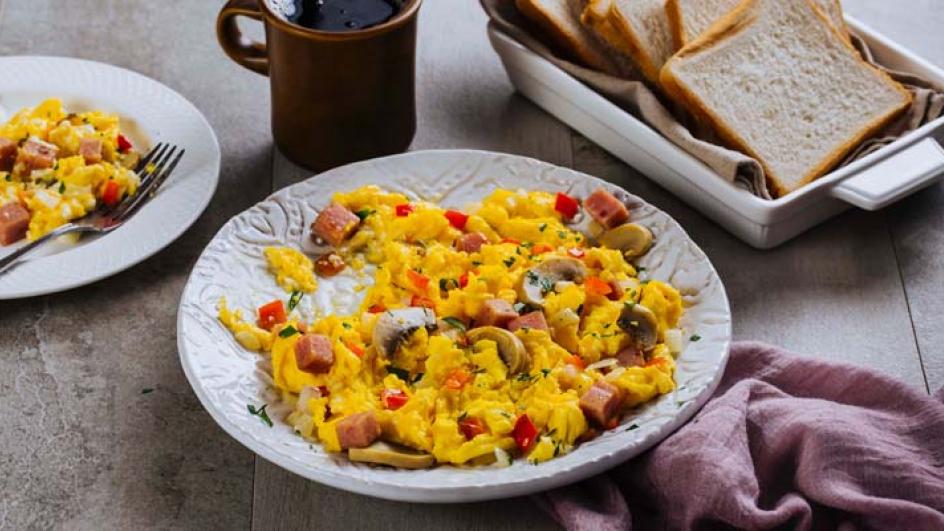 Ham and Mushroom Scrambled Egg Recipe | MAGGI® Philippines
