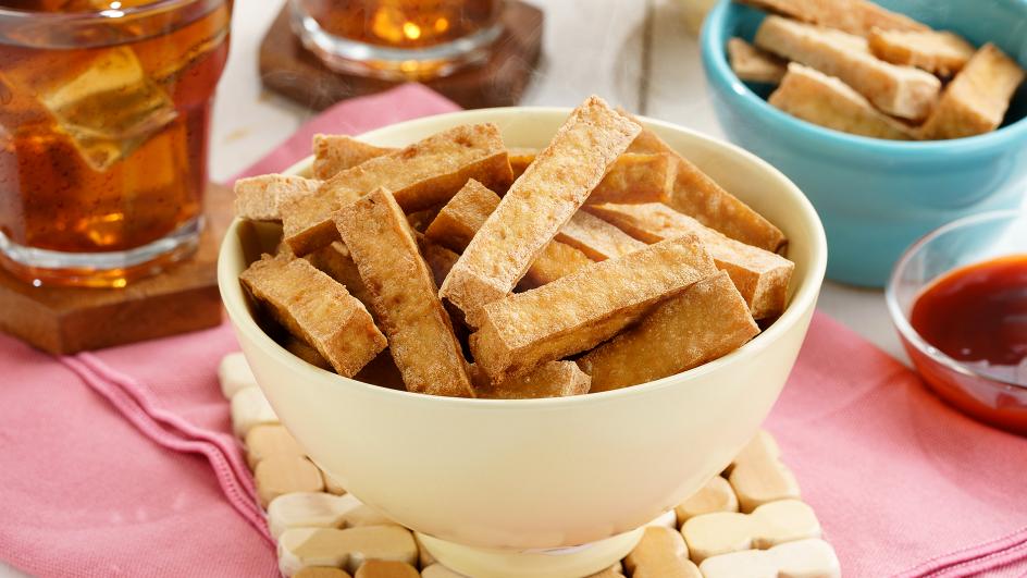 Tofu Fries with Catsup and Savor Dip
