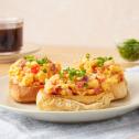 Open-Faced Scrambled Egg Sandwich