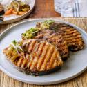 Grilled Tanigue with Eggplant Salad Recipe
