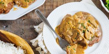 Pork Steak in Mushroom Sauce