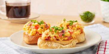 Open-Faced Scrambled Egg Sandwich