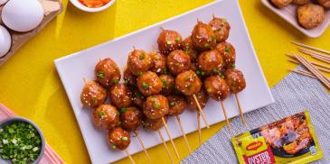 Glazed Fried Chicken Meatballs